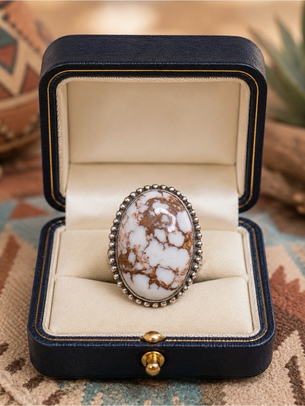 Ring Wild Horse Turquoise Sterling Silver Statement Southwestern